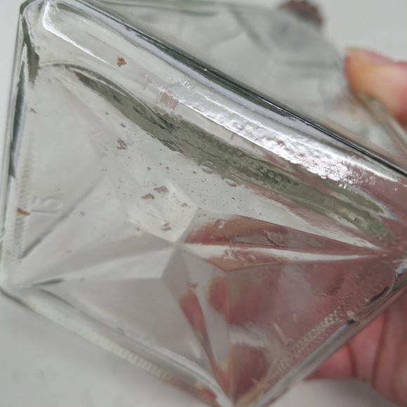 Vintage Schenley Triangular Clear Glass Whiskey Decanter Bottle With Cap Vase - Picture 7 of 12